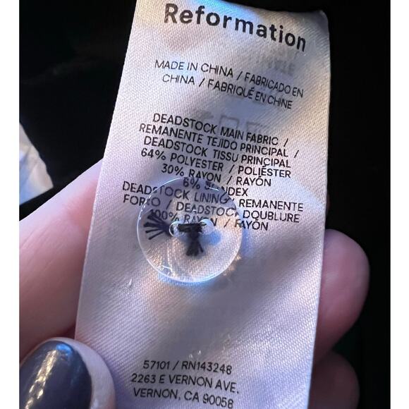 Reformation High Waist Wide Leg Pleated Trouser Pants Black Sz 10 Timeless Work - Picture 4 of 10